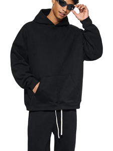 Sweat à capuche surdimensionné personnalisé en molleton 100% coton lourd |   Pull à épaules tombantes et coupe ample |   Étiquette privée OEM écologique - Product Image 6