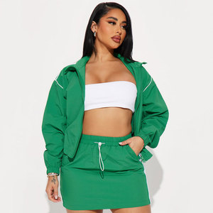 Custom <b>Women</b> Tracksuit Set Cropped Hoodie Sweat Shorts Autumn Winter <b>2</b> <b>Piece</b> <b>Outfit</b> - Product Image 3