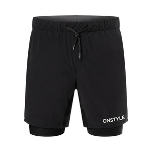 Shorts de course 2-en-1 ONSTYLE pour hommes avec doublure de compression, bas de sport athlétique en polyester/coton respirant avec cordon de serrage - Product Image 3