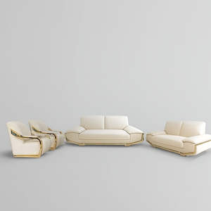 Juego de Sofás de Cuero Completo Giormani Prada Profesional, Muebles Modernos de Lujo para el Hogar y Hoteles - Product Image 1