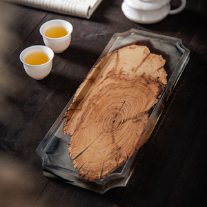 Wholesale Supplier Lowest Price Wood Resin Serving Tray Fast Food Epoxy Resin Serving Tray for Snack <b>Cheese</b> Candy Serving Tray - Product Image 1