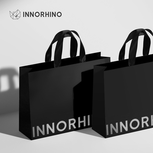 Tùy chỉnh Matte Đen nghệ thuật giấy Túi Quà Tặng bù đắp in Ribbon xử lý | sang trọng có thể tái chế Túi mua sắm cho Boutique quần áo - Product Image 3