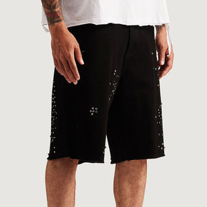 กางเกงขาสั้นลำลองผู้ชายสไตล์สตรีทแวร์ ผ้าไนลอน/คอตตอน คุณภาพสูง เอวยางยืด ทรงจ็อกเกอร์ ผ้าแคนวาสสีพื้น - Product Image 2