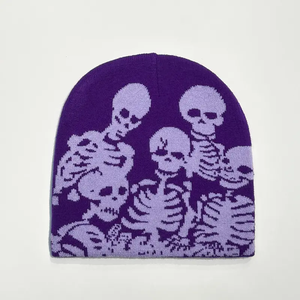 OEM 2026 New Arrival Custom Wholesale Beanie Winter Knitted <b>Hat</b> with Digital Printing Hip-hop Style and Cartoon Pattern - Product Image 4