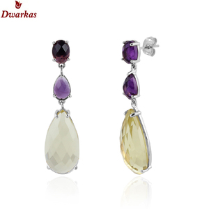 Hot popular wholesale elegant <b>earrings</b> 925 sterling <b>silver</b> rainbow moon gemstone <b>drop</b> <b>earring</b> exporter manufacturer - Product Image 5