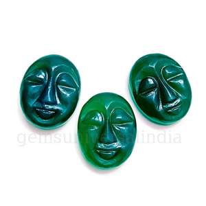 Natural Green Onyx Hand Carved <b>Face</b> Shape Loose Gemstone Charms For Jewelry <b>Making</b> Onyx Human <b>Face</b> Figurine Carvings Wholesale - Product Image 5