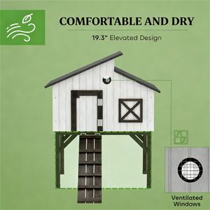 Nido Rialzato per Conigli e Pollaio, Gabbia per Piccoli Animali, Pratica e Conveniente - Product Image 2