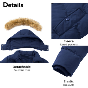 Solid Trader Cozy Urban Explorer Wind Resistant <b>Extra</b> Warm <b>Padded</b> Quilted <b>Long</b> Length Hooded <b>Coat</b> Women <b>Long</b> Puffer Jacket - Product Image 5