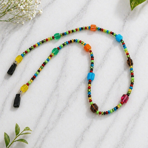 Cadena para Gafas con Cuentas Florales Coloridas, Antideslizante, con Diseño Flexible, 70 cm de Longitud, para Gafas de Sol y Gafas de Lectura - Product Image 1