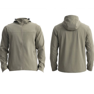 Chaqueta cortavientos con capucha para hombre, con logo personalizado, cierre completo, impermeable, para senderismo, producto único. - Product Image 2