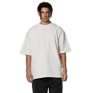 High Quality Tshirt Oversized 380GSM Heavyweight <b>White</b> <b>T</b>-<b>shirts</b> Plain 100%Cotton Custom Logo <b>Blank</b> Streetwear Men <b>T</b> <b>Shirts</b> - Product Image 1