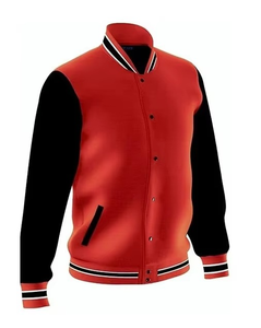 Veste de baseball classique pour homme, veste bomber Letterman avec fermeture à boutons pression, doublure matelassée, style universitaire - Product Image 1