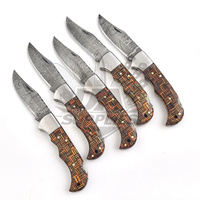 Couteaux de poche en gros au meilleur prix, couteau de chasse professionnel pliant en acier Damas à pointe clip, personnalisable OEM, manche en bois 1