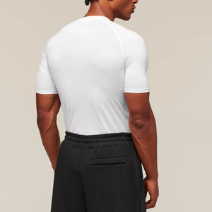 Custom Best Quality Compression Athletic Gym T-Shirt Quick Dry Sport Unisex Fitness Wear Anti-Bacterial Washed Spandex/Nylon - Product Image 2