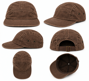Gorra de 5 Paneles Estilo Vintage Lavada, Ajustable, con Visera Plana, para Viajes, Deportes y Actividades al Aire Libre - Product Image 6