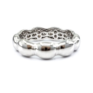Vente en gros de bijoux de qualité supérieure à court délai de livraison bagues de mariage larges en or blanc massif 18 carats fiables avec diamant véritable pour femmes - Product Image 3