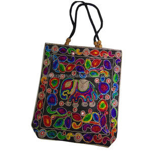 <b>Boho</b> Purse Vintage Border Shoulder Embroidery <b>Bag</b> Handmade Patchwork Handbag Bohomain India Ethnic Ladies Embroidered Tote <b>Bag</b> - Product Image 2