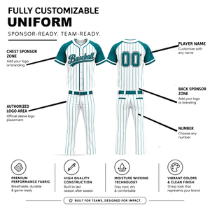 Ensemble uniforme de baseball personnalisé à rayures, 100 % polyester, manches courtes, anti-humidité, coupe régulière pour homme adulte, impression sérigraphique - Product Image 4