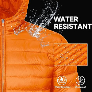 Chaqueta acolchada de algodón con logotipo personalizado para hombre, abrigo de invierno con diseño de burbujas, chaqueta acolchada negra de poliéster para exteriores para hombre - Product Image 6