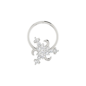 AJRETAIL Clou de nez en diamant naturel 0,07 carat - Or 14 carats, taille brillant, forme fleur, style ethnique, pour femme, couleur HI, clarté VS-SI - Product Image 3