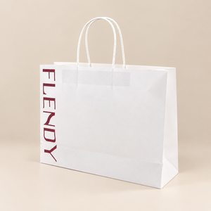Bolsa de Papel Kraft Blanca Impresa Personalizada con Asas Retorcidas - Fabricada en Vietnam - Product Image 2