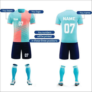 Nouvel uniforme de football, maillot de football court, 100% polyester, respirant, séchage rapide, uniformes de football personnalisables en gros - Product Image 2