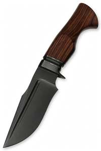 Herramienta Utilitaria para Acampar al Aire Libre, Hecha a Mano, de Acero al Carbono Negro Mate, con Mango de Madera de Palisandro Oscuro - Product Image 3