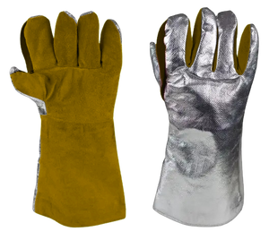 Heavy Duty Industrial Aluminized Spark Resistant Split Leather Safety Cuff TIG Welding <b>Gloves</b> Anti-Cut Anti-Vibration Heat Nomex - Product Image 6