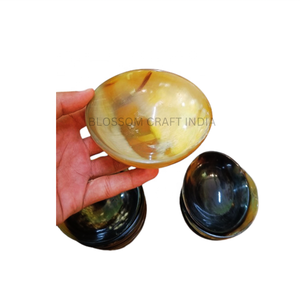 Plato para Servir de Estilo Americano, Hecho a Mano, Ecológico, Tallado en Cuerno de Búfalo, Tazón para Arroz, Decoración para el Hogar, Pulido a la Perfección - Product Image 1