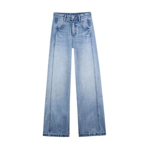 Jeans de Mezclilla para Hombre, Corte Recto, Cintura Alta, Estilo Casual, Lavado a la Piedra, Ajuste Amplio, Estilo Primavera - Product Image 2