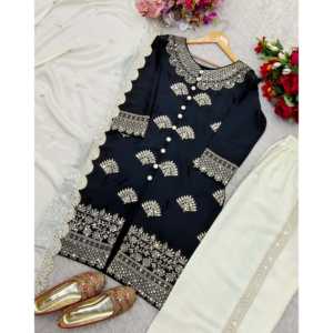 Ensemble de vêtements de fête pour femmes de designer avec embellissement de travail en séquence Plazzo et Dupatta - Product Image 5