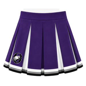 Jupe plissée pour femme, taille haute, violet foncé, blanc, noir, pour cheerleading, performance sportive, danse, uniforme de cheerleading - Product Image 1