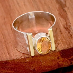 Citrine Yellow Topaz Ring 925 Sterling Silver Handmade Gemstone Ring Statement Jewelry <b>Gift</b> For Her - Product Image 3