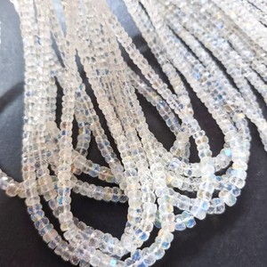 Perles de pierre de lune blanche AAA de forme ronde, 3-5 mm, 16 pouces, naturelles de Madagascar, pour la fabrication de bijoux, certifiées CMA, marque Jaipurgemshouse - Product Image 3