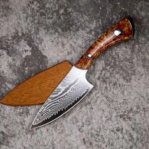 Couteau à fruits en acier Damas de 5 pouces, couteau de chef pour la viande et les légumes, avec étui, pour le camping, le filetage du poisson, outil de cuisine - Product Image 1