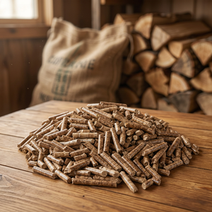 Granulés de bois écologiques Premium NAVYA AGRO INDUSTRIES, 100% bois, biocarburants, sciure de bois, bâtonnets de biomasse, 2% de cendres, 5% d'humidité, 550kg/m - Product Image 3