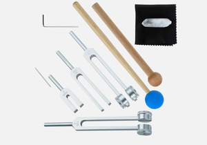 Kit de Diapasons Chirurgicaux Neuf de 4 Pièces 128 256 512Hz 1024Hz Manuel pour Guérison ADN Thérapie Sonore des Chakras Pochettes en Velours Offertes - Product Image 4