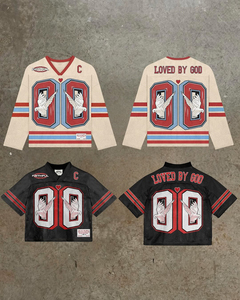 Custom American Football Jersey <b>Black</b> Red Graphic Sports Shirt Oversized Streetwear Team Jersey Custom Logo Number OEM Wholesale - Product Image 3