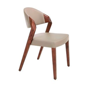 Modern Upholstered <b>Dining</b> <b>Chair</b> With Wood Legs Faux Leather Seat Midcentury Design Home Resturants And Bar Furniture - Product Image 2