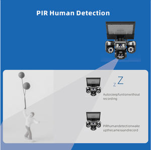 กล้องวงจรปิดพลังงานแสงอาทิตย์แบบสามเลนส์ สาม PTZ ซูมออปติคอล 10 เท่า  กล้องรักษาความปลอดภัยกลางแจ้งแบบสีเต็มรูปแบบสำหรับกลางคืน รุ่น V380 Pro สำหรับฟาร์ม - Product Image 3