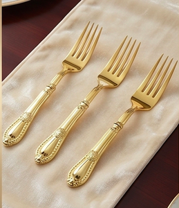 Royal Baroque Gold Stainless Steel Fork Set High Polish Gold PVD Elegant Flatware For Hotel Ware Tabletop Dining And Restaurants - Product Image 3