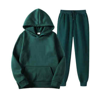 Conjunto Deportivo Unisex con Capucha Color Naranja, Resistente al Viento, 100% Algodón, Sudadera y Pantalones Casuales de Manga Larga con Cierre de Cordón, Corte Regular - Product Image 3