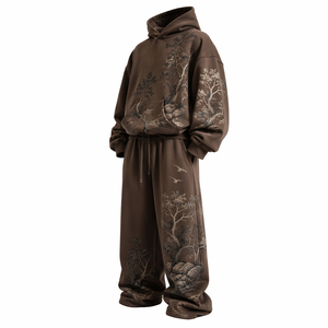 Survêtements pour hommes avec logo personnalisé en relief, conception OEM / Service OEM de conception de survêtements pour hommes avec impression en relief - Product Image 3