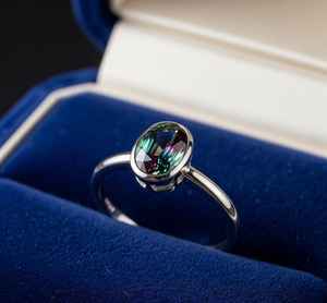 Anillo de Alejandrita que Cambia de Color, Plata de Ley 925, Certificado IGI, Diseño Art Deco, Anillo de Compromiso Hecho a Mano, Elegante Regalo para Mujer - Product Image 2