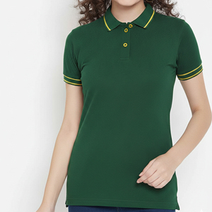 เสื้อโปโลผู้หญิงผ้าฝ้าย 100% ขายส่ง ปักโลโก้ตามสั่ง เสื้อผ้าลำลองฤดูร้อน ระบายอากาศได้ดี แขนสั้น สีพื้น - Product Image 4