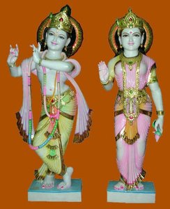 Belle statue de Radha Krishan en marbre - Product Image 6
