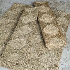 Tapis d'entrée en jonc de mer naturel du Vietnam, fait main, tapis anti-salissures, en fibres tissées durables, fournisseur d'usine - Product Image 1
