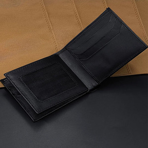 Premium Black <b>Leather</b> <b>Wallet</b> <b>Men</b> <b>Bifold</b> Multi Card Slot Mesh ID Window Side Flip Classic Simple Design Compact Slim Holder Cash - Product Image 2
