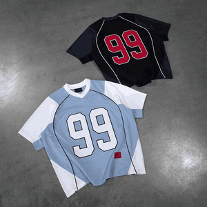 เสื้อฟุตบอลอเมริกันสไตล์เรโทร วินเทจ แบบโบราณ ชุดกีฬา ระบายอากาศได้ดี ผ้าตาข่าย ชุดย้อนยุค ไซส์ใหญ่ แบบสั้น - Product Image 3