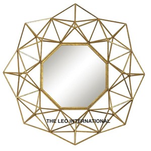 Latest Pattern Arrival Eye Catching Look Gold Plated Metal Frame For Attractive Look Home Living Room & Lobby Decor Wall <b>Mirror</b> - Product Image 4